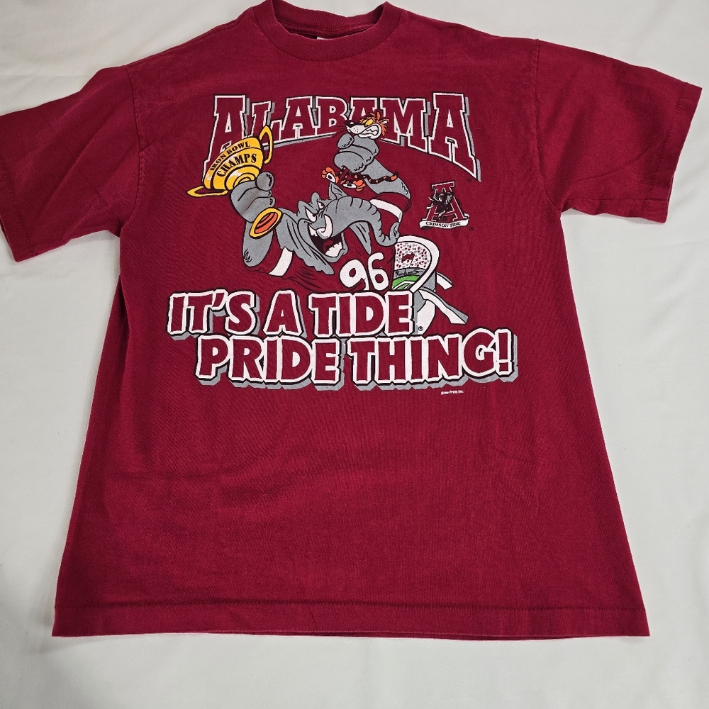 Vintage 1996 Alabama Iron Bowl Champs It's A Tide Pride Thing Tshirt 90's Tee L